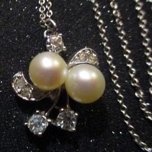 Pearls, Crystals & Sterling on 16" B.A.B. Chain